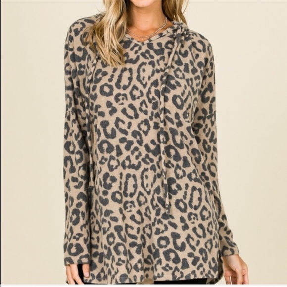 🛍 XL LAST ONE 🛍Leopard Long Sleeve Hoodie - Picture 5 of 6